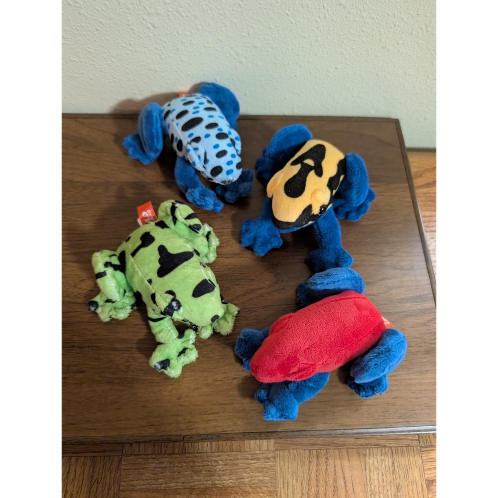 Wild Republic Yellow Dyeing Poison Dart Frog Plush Stuffed Animal Lot Red WWF 4